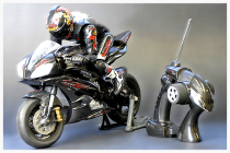 Image of a remote-controlled scale model motorcycle