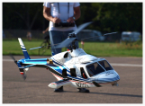 Image of a scale model helicopter in flight controlled remotely by a smartphone